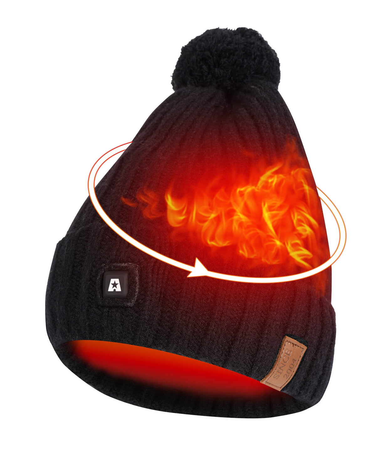 Heated Beanie with Carbon Fiber Panels and Three Temperature Settings for Winter