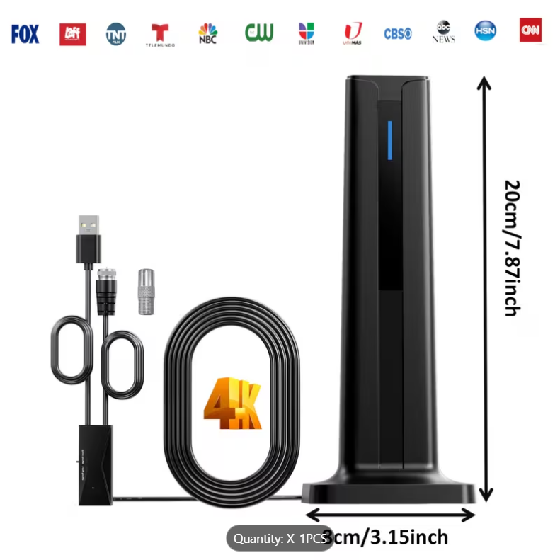 Compact Indoor TV Antenna with Over-the-Air Reception for Local HD Channels