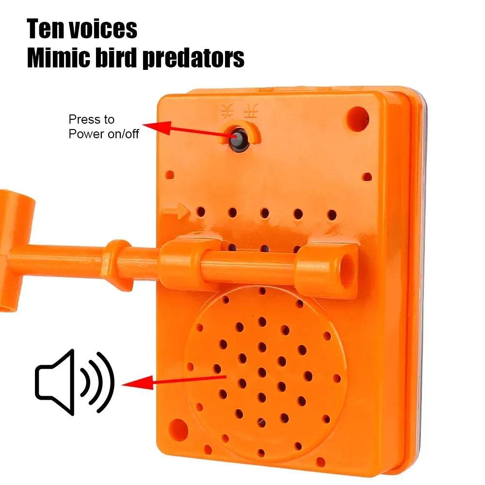 Rotating Bird Repeller with Solar Power and Sound Deterrent, Reflective Design