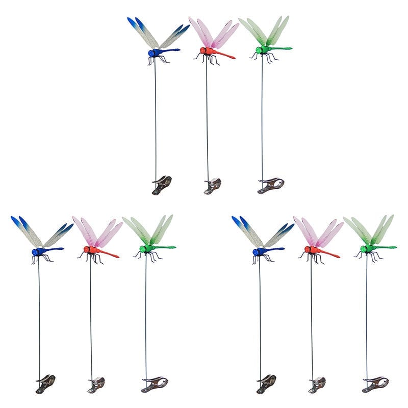 Realistic Dragonfly Clip with Metal Clasp and Wing Shimmer for Mosquito Deterrent