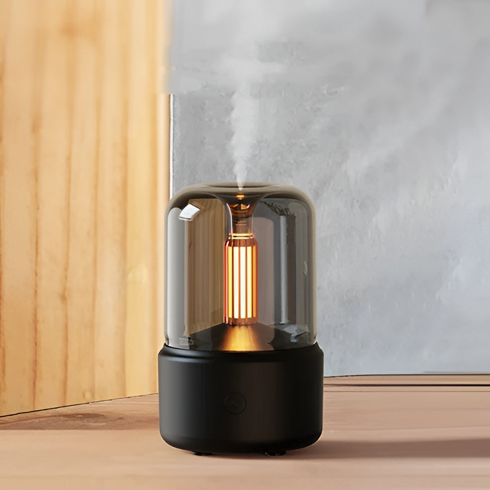 Aroma Diffuser and Night Light with Candlelight Atmosphere Design