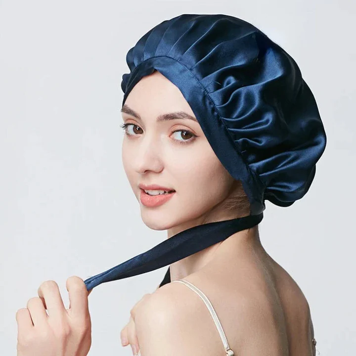 Silky Double Layer Sleep Bonnet with Adjustable Strap