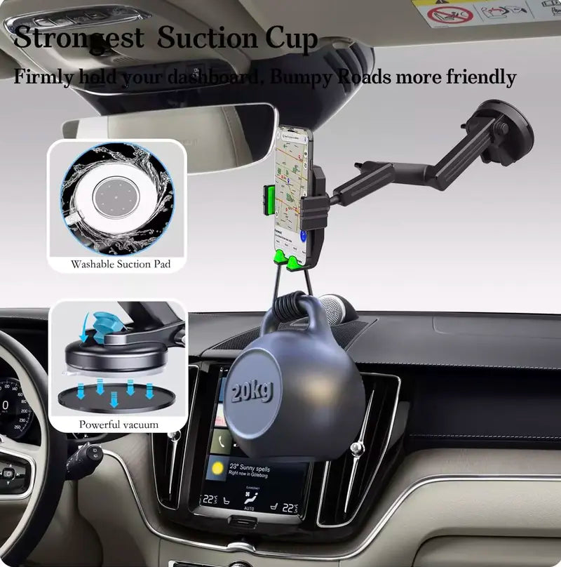Truck Phone Holder Mount Heavy Duty Truck Dashboard Windshield Long Anti-Shake Smartphone Stand allveramart