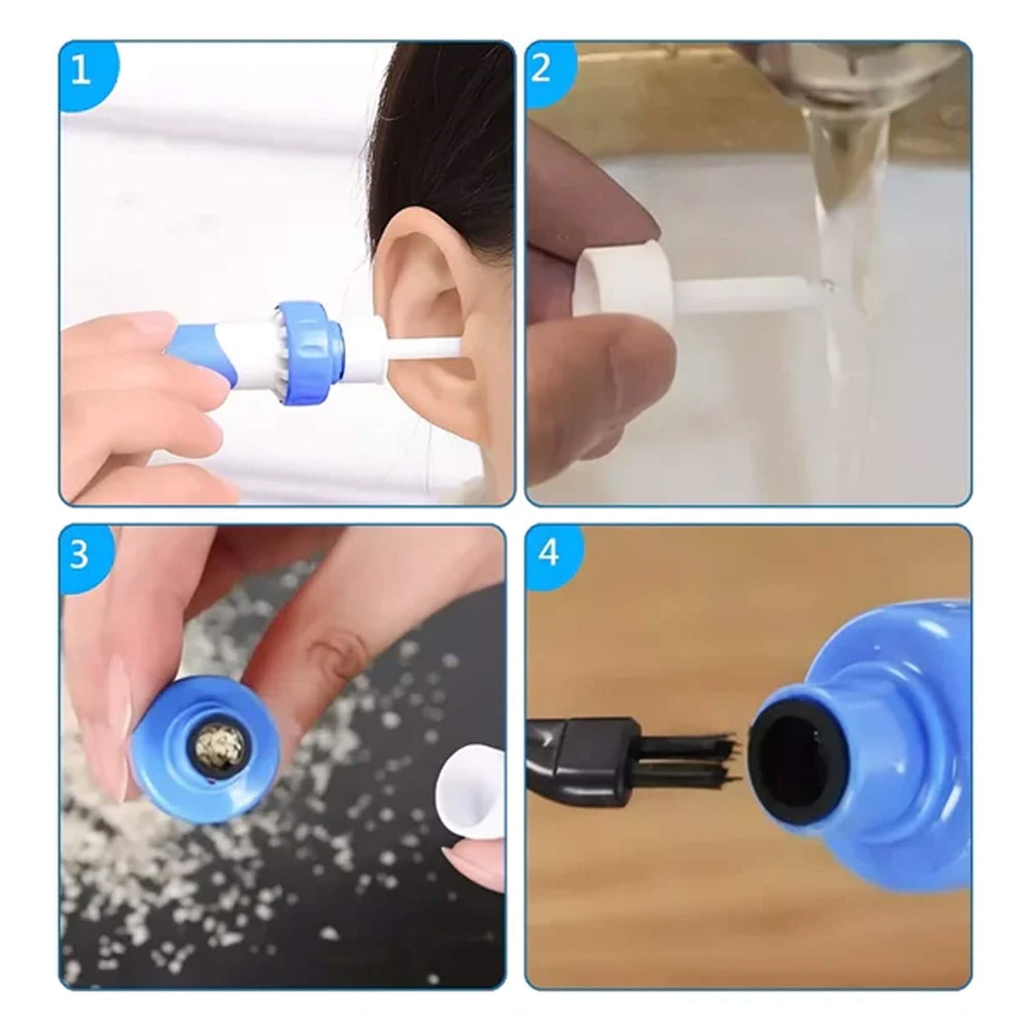 Electric Ear Cleaning Tool with Silicone Tip and Rechargeable Battery