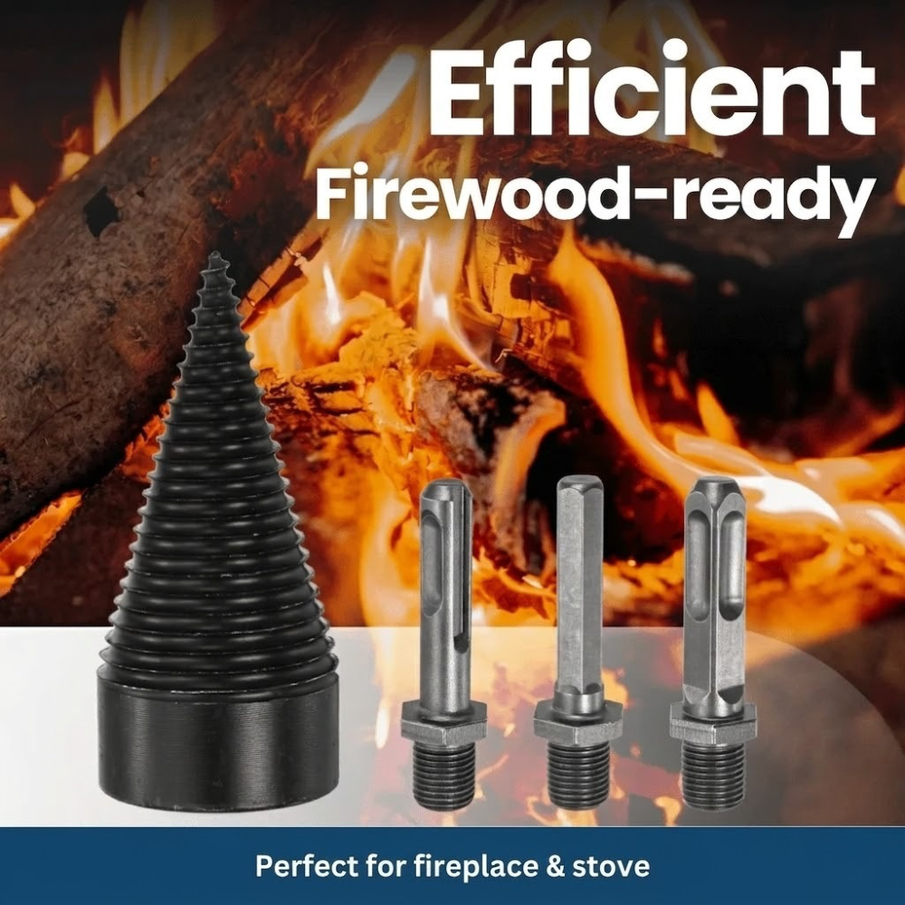 Obsetic EasyWoodSplit Firewood Drill Bit, Carbon Steel Wood Splitter