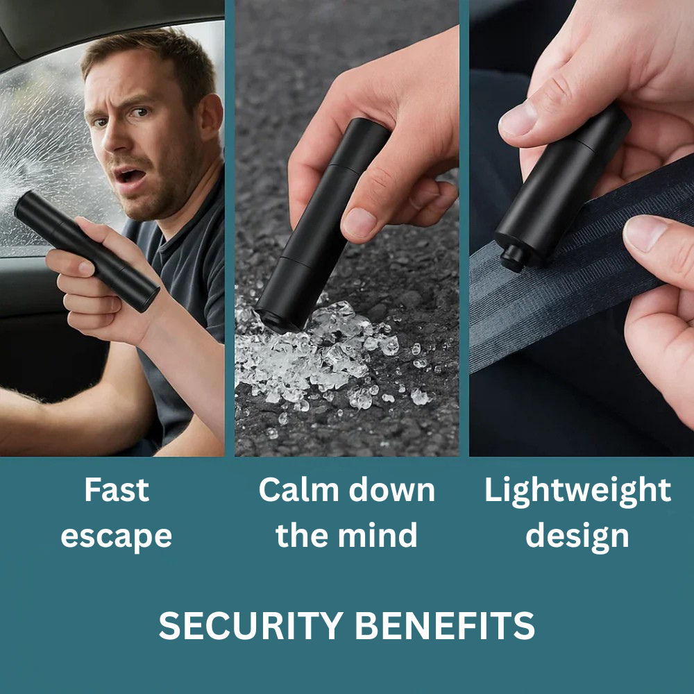 SafeKey 2-in-1 Emergency Rescue Tool Glass Breaker and Safety Cutter