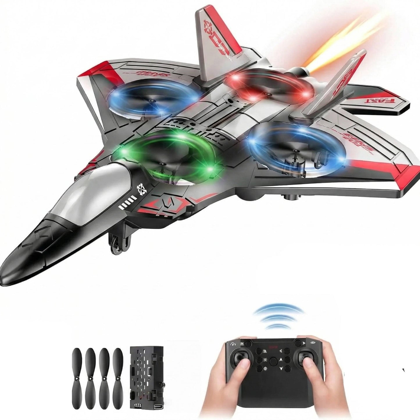 Remote Control Airplane RC Fighter Jet with 360 Degree Flip Stunts for Kids