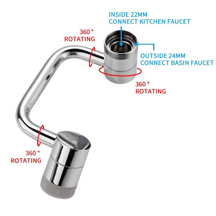 Swivel Faucet Extender with Dual Flow Modes and Triple Joint Rotation System
