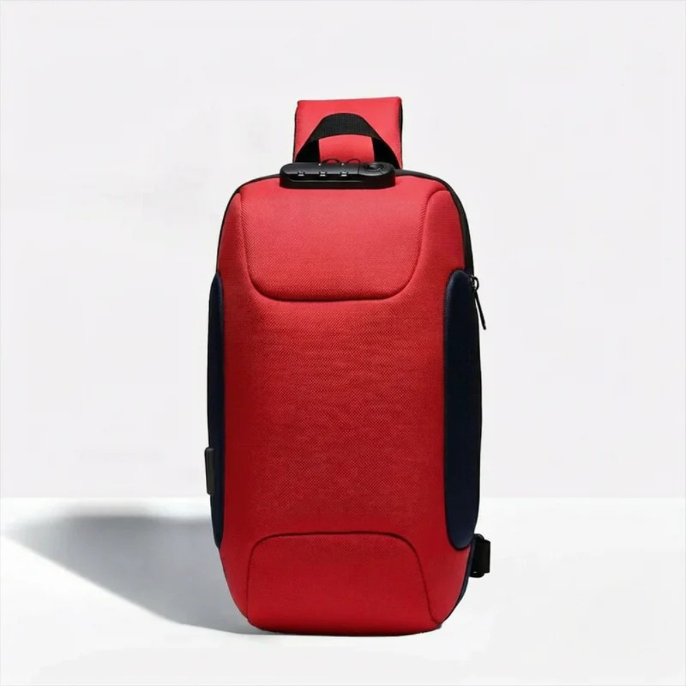 Crossbody Travel Bag with USB Charging Function and Zip Pockets