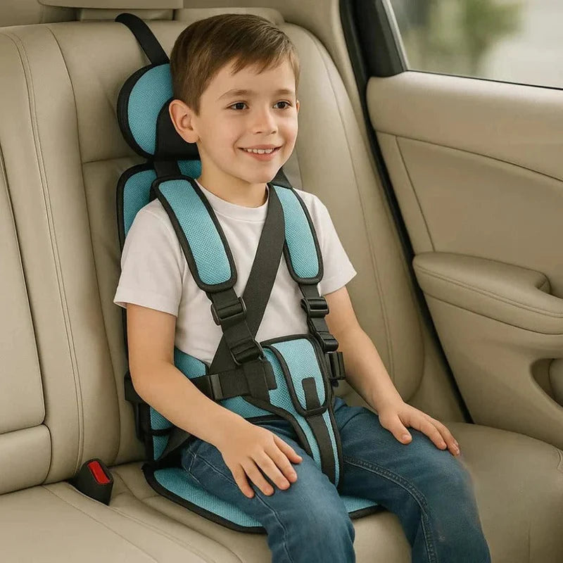 Foldable Travel Child Seat with Five-Point Harness for Cars and Trips
