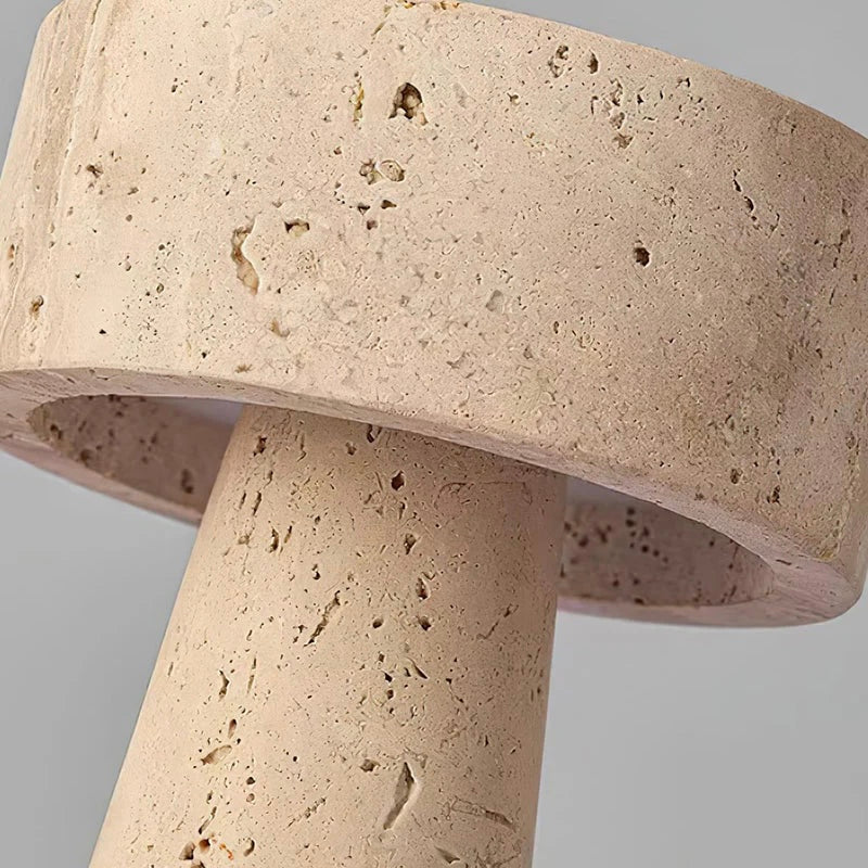 Travertine Stone Table Lamp with Built In LED and Sculptural Design