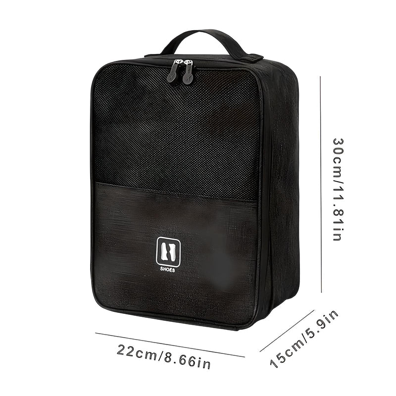 Travel Shoe Organizer with Multiple Compartments and Luggage Strap
