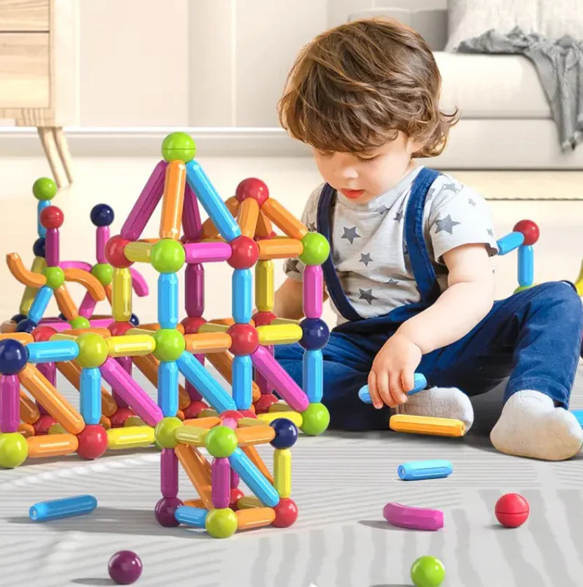 Magnetic Building Set for Kids with Rods and Balls Construction