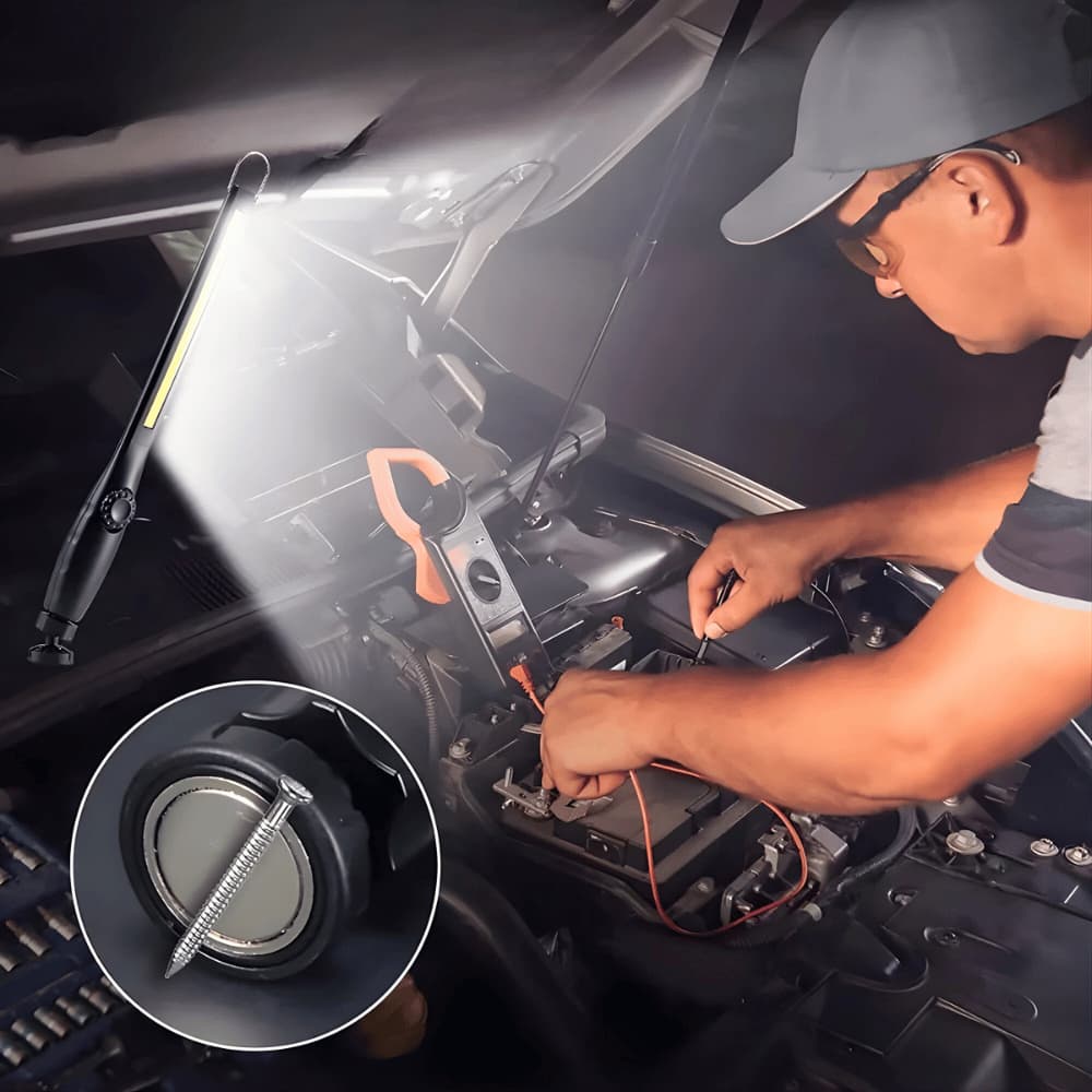 Magnetic Inspection Lamp for Mechanics - Rechargeable LED Work Light with Stepless Dimming