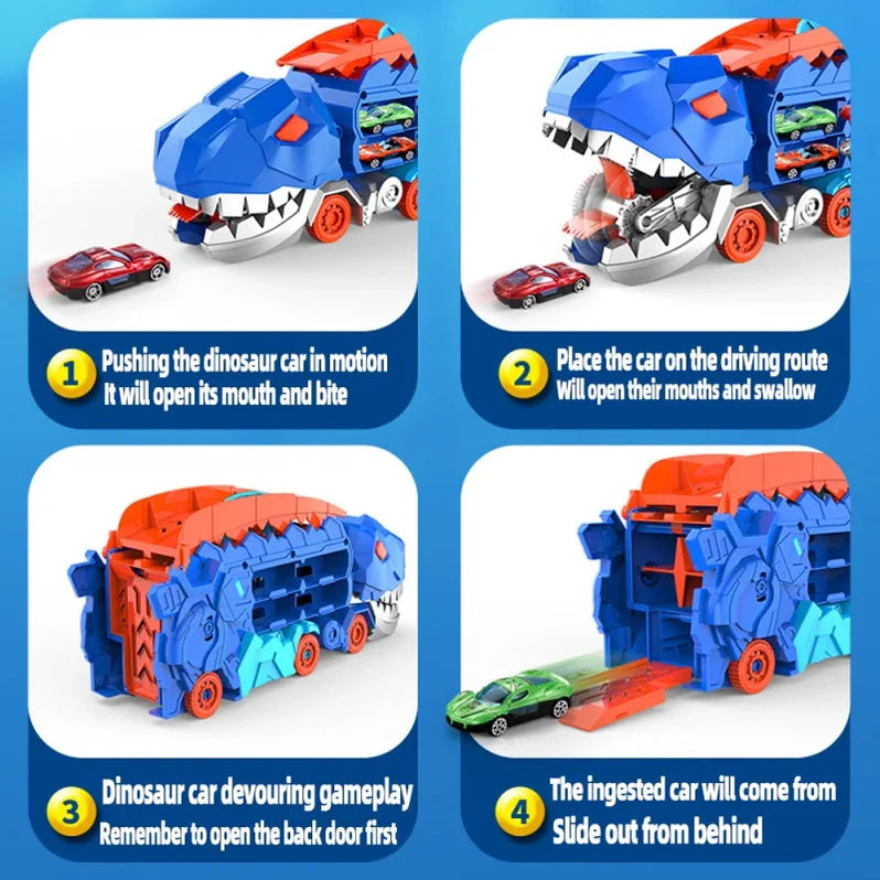 Dinosaur Racing Toy Set, Transforming Play Track Adventure