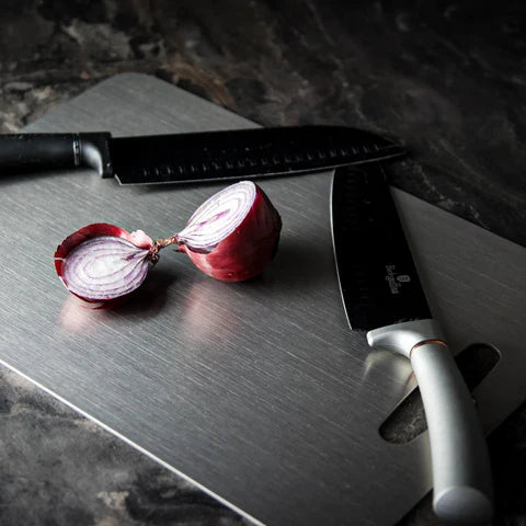 Titanium Kitchen Cutting Board with Rounded Edges and Smooth Finish