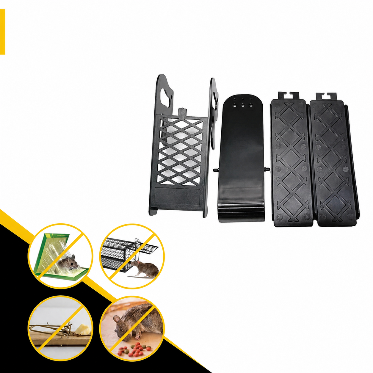 Plastic Plank Mouse Trap with Three Ladders for Bucket Capture Setup