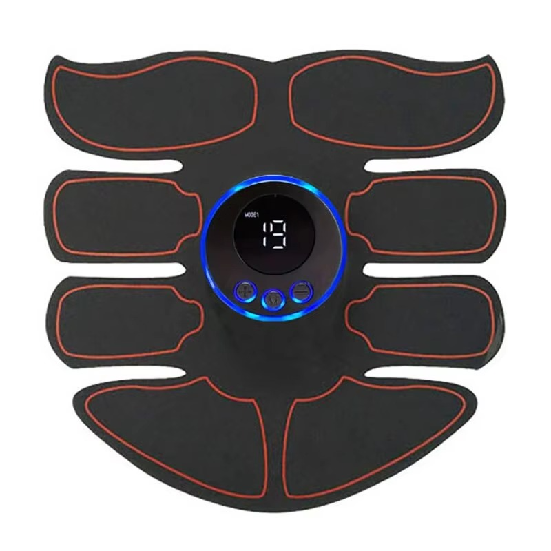 EMS Muscle Stimulator with Adjustable Intensity and Reusable Adhesive Patches