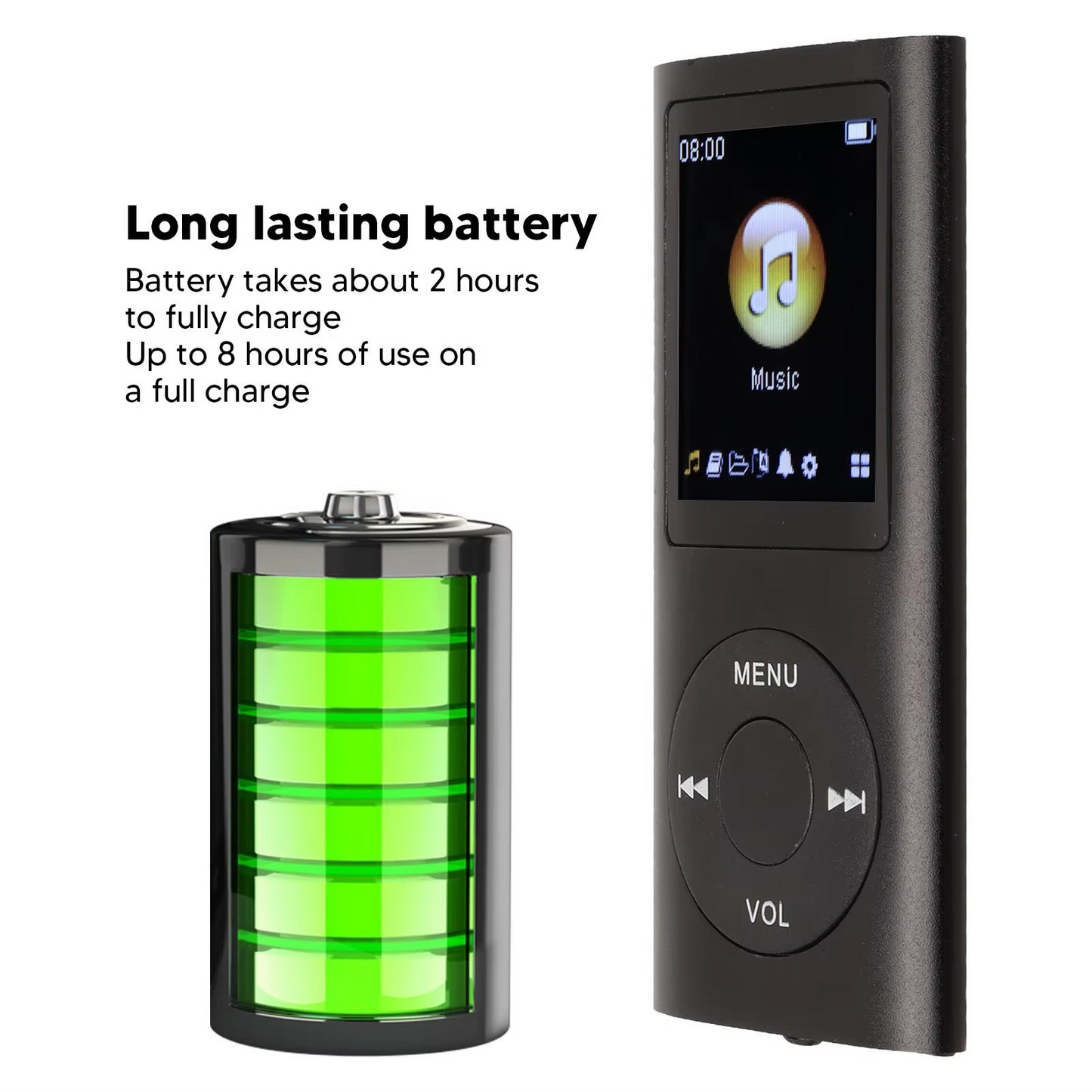 Portable MP3 Player with 1.8 inch LCD Display and Lossless Audio Playback