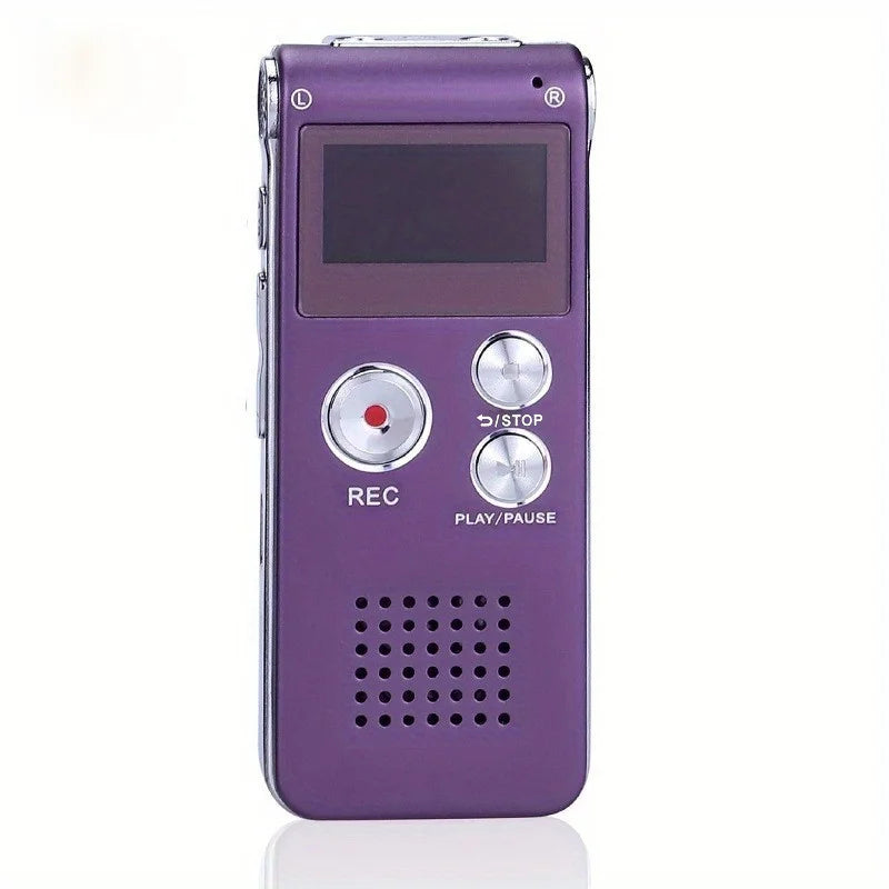 Compact Voice Activated Digital Recorder with Built-In Speaker and Headphone Jack