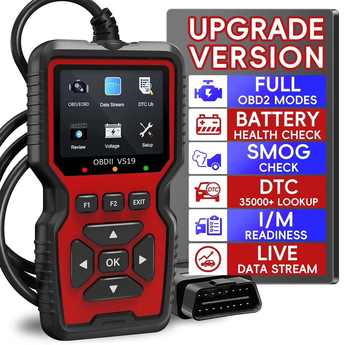 Vehicle Code Scanner with Live Data and Freeze Frame for OBD2 Cars