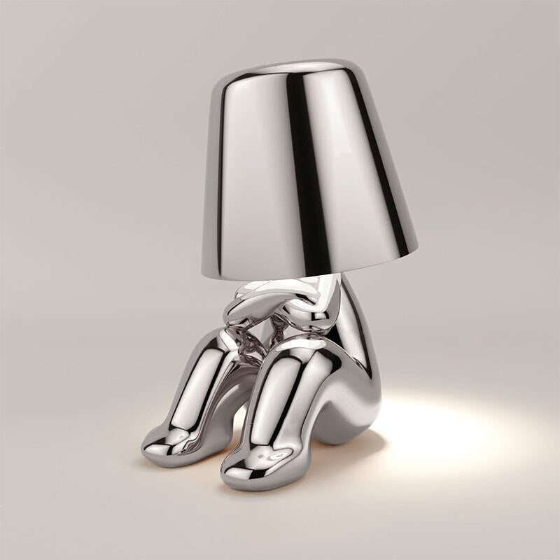 Rechargeable Metal Table Lamp with Touch Activation and Warm LED Light