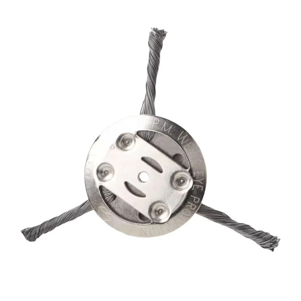 Wire Brush Trimmer Head with 6-Inch Cutting Width for Battery Powered Grass Trimmers