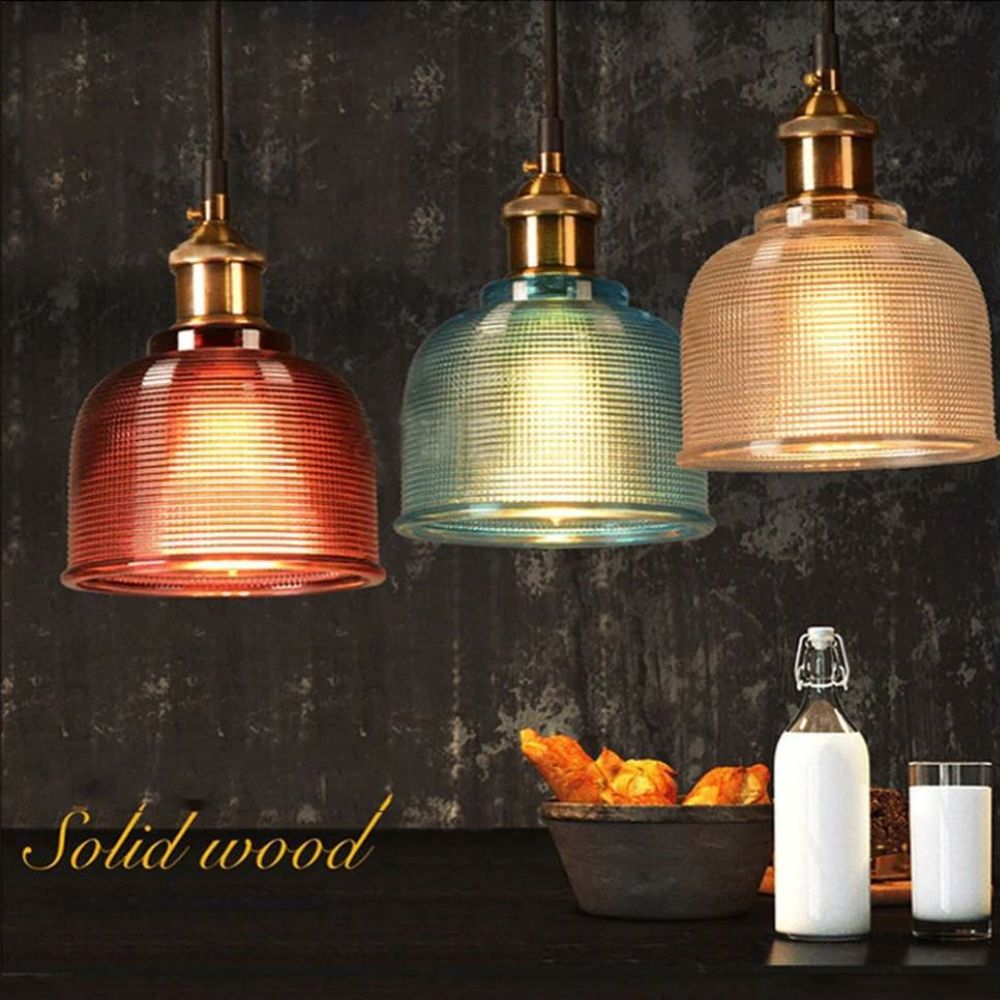 Retro Glass Pendant Light, European Vintage Design