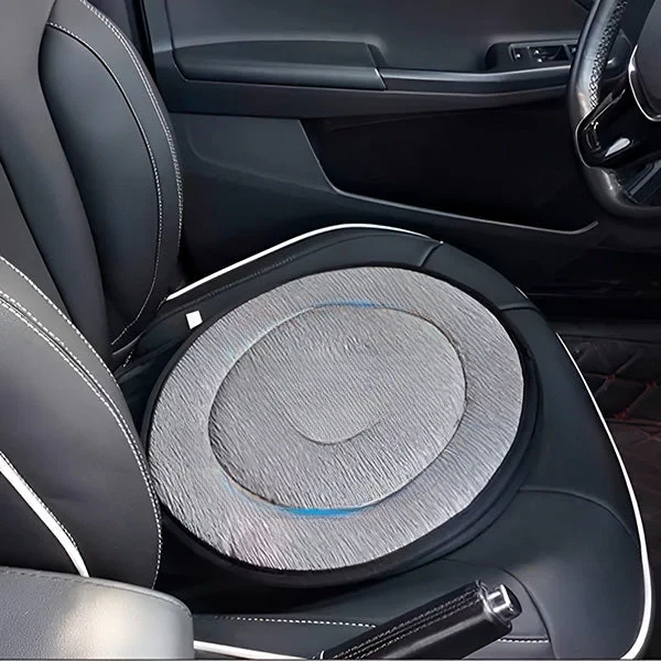 Rotating Seat Cushion with 360-Degree Swivel and Foam Padding for Cars and Office Chairs