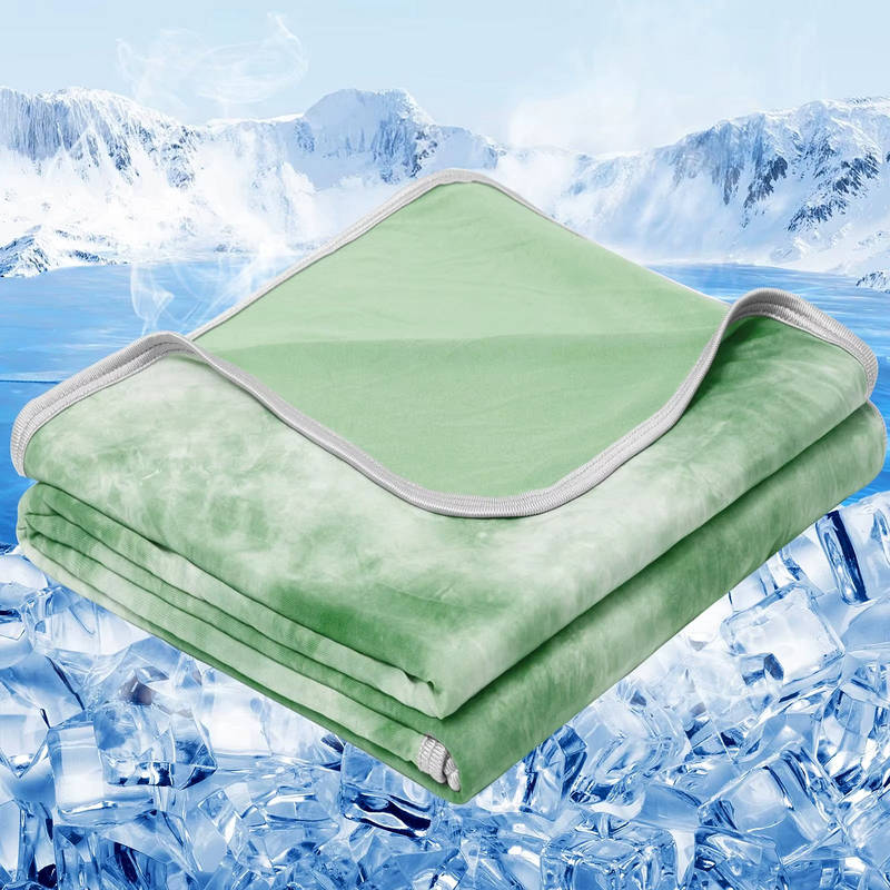 Breathable Summer Blanket with Nylon Cooling Side and Soft Back