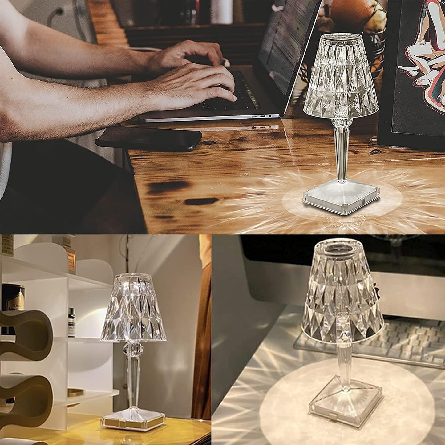 LED Crystal Table Lamp with Elegant Diamond Design