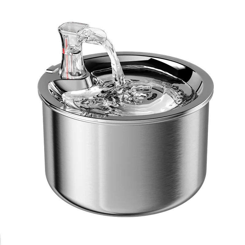 Motion Activated Cat Water Fountain with Four Layer Filter and Stainless Steel Basin
