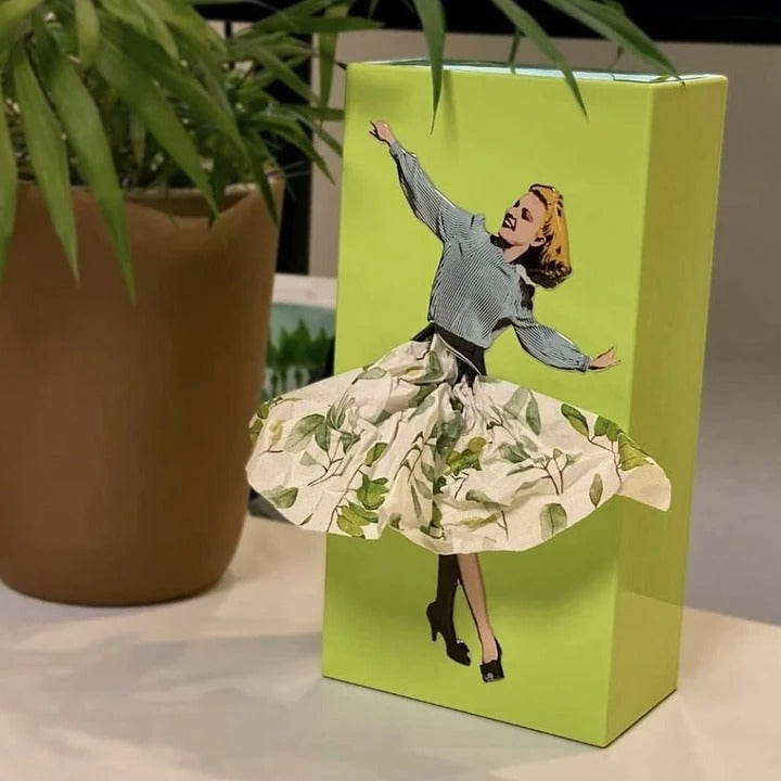 Tissue Box Cover with Lifting Skirt Design and Weighted Base