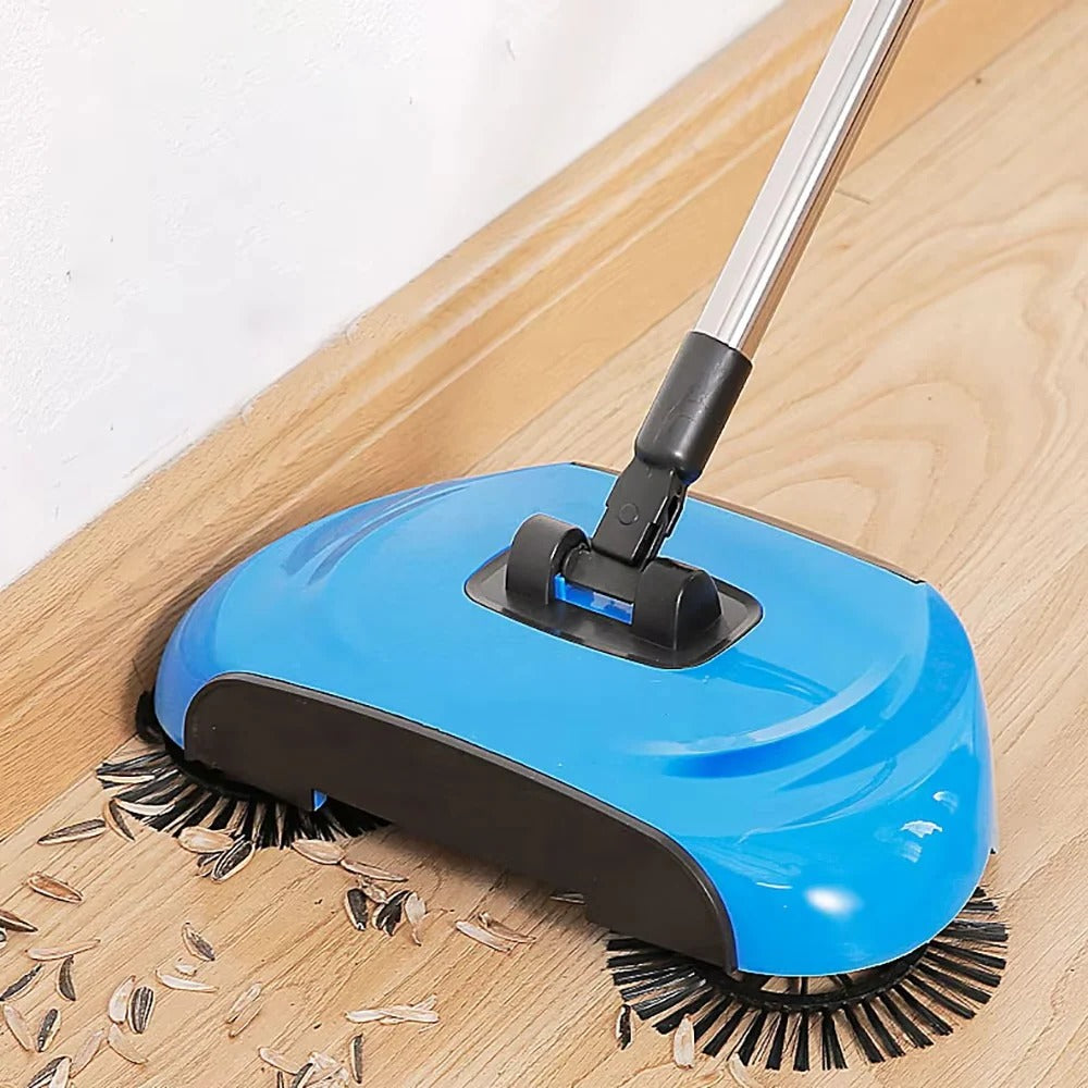 Durable Stainless Steel 3 In 1 Push Broom Set With Scraper And Dustpan