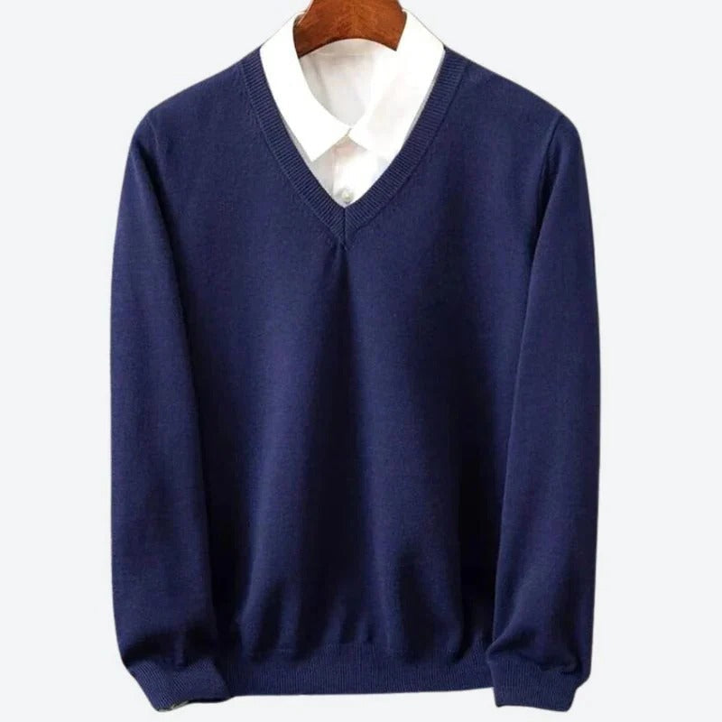 Mens Knit Winter Sweater with Round Neck and Long Sleeves in 5 Colors