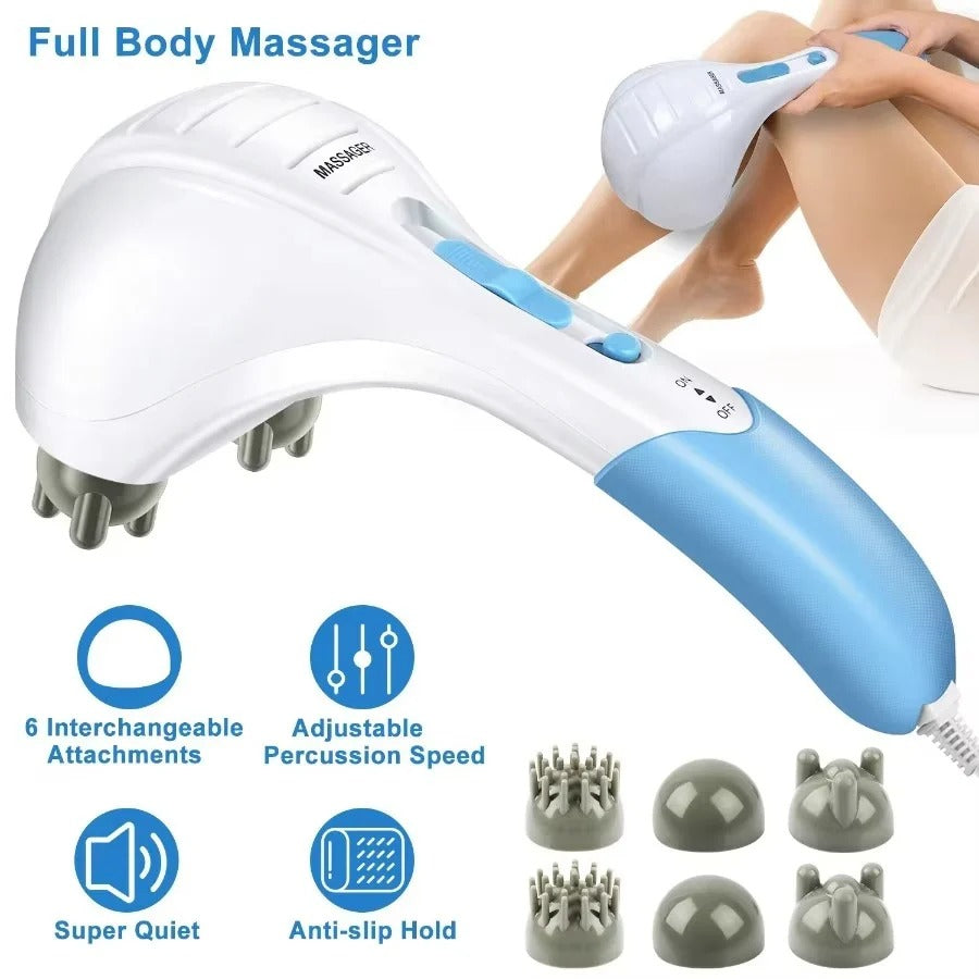 Electric Percussion Massager with Dual Vibration and Adjustable Speed Settings