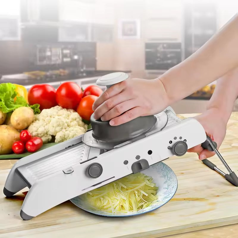 Vegetable Chopper with Interchangeable Blades for Dicing, Slicing and Grating