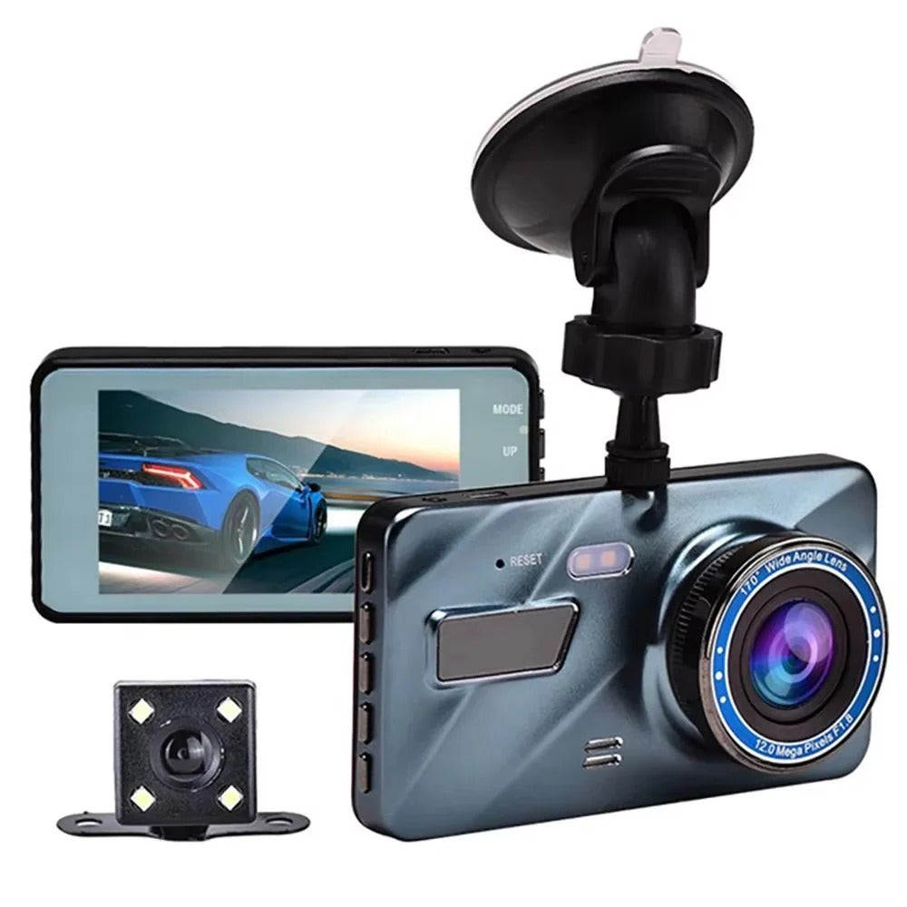 Dual Lens Front and Rear Dash Camera with 1080P Night Vision and Loop Recording