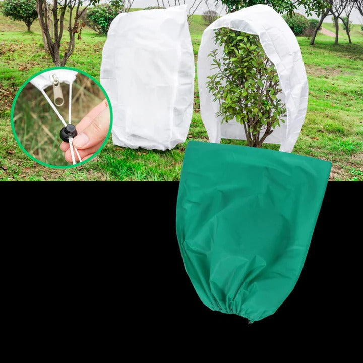 Reusable Plant Cover Bags with Zipper and Drawstring Base