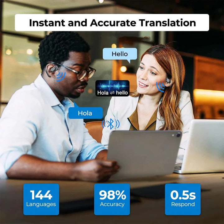 Wireless Translation Earbuds with Bluetooth Audio and Charging Case