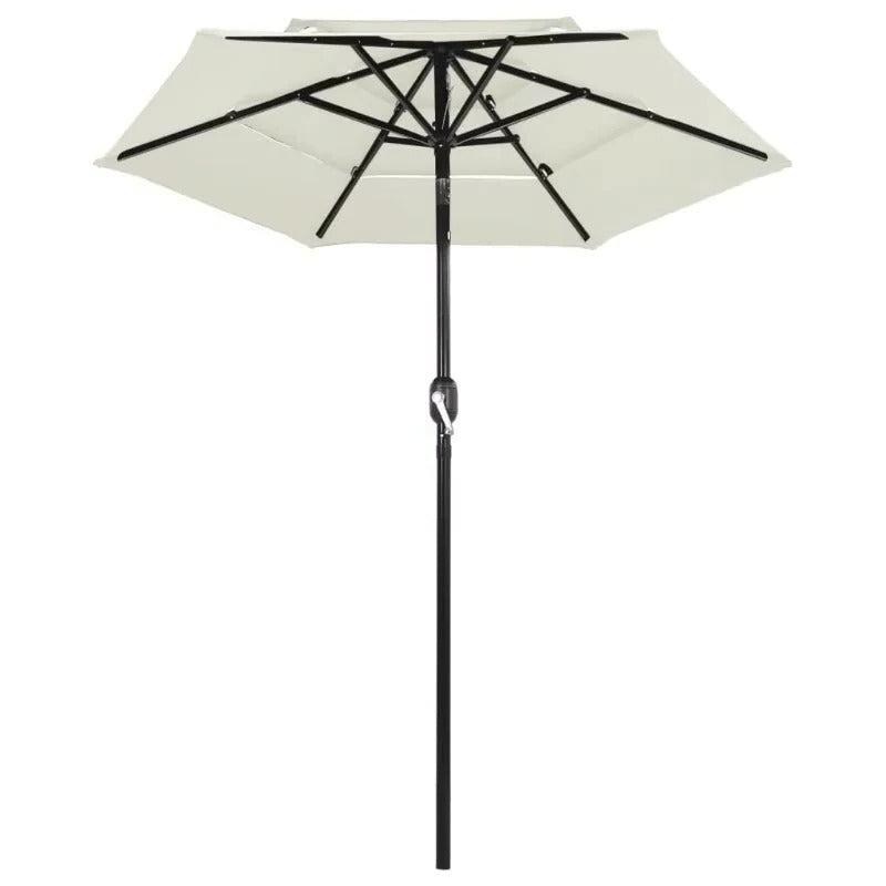 Patio Umbrella with 3 Tier Canopy and Adjustable Tilt Vented Canopy