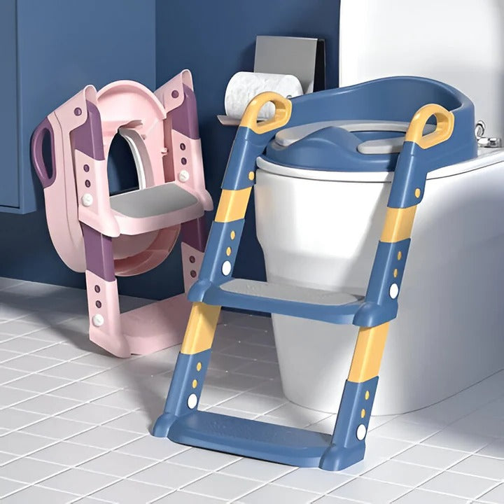 Toilet Training Seat with Step Stool and Foldable Ladder for Kids