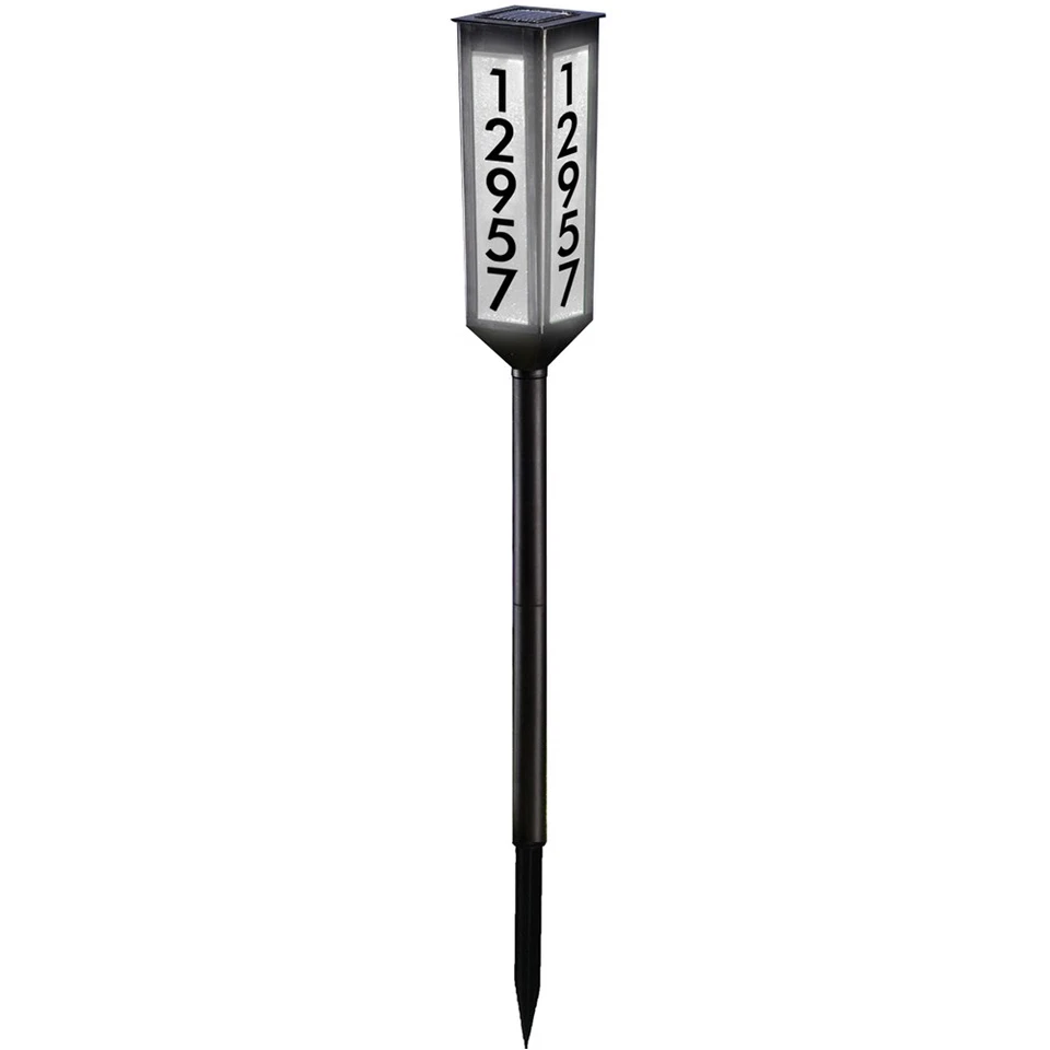 NEW! Solar Powered Address Stake - Wireless LED Light House Number -Customizable allveramart