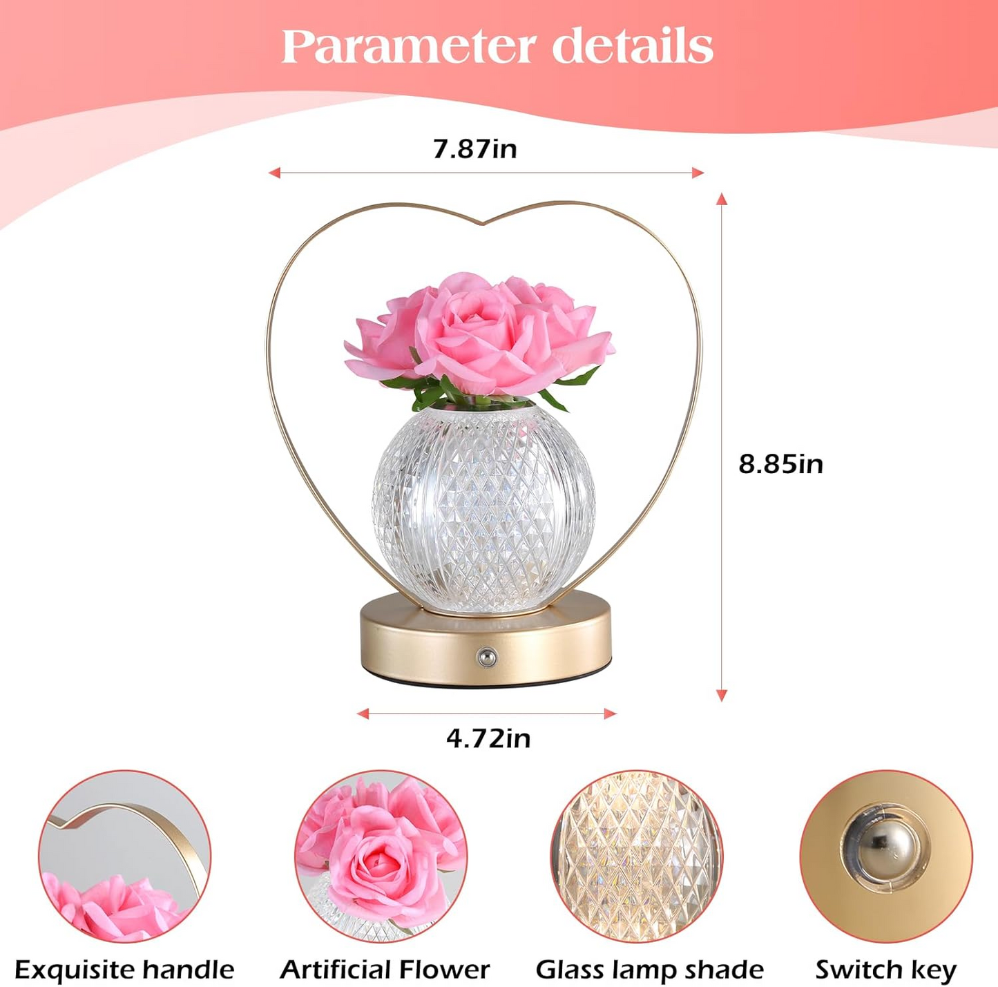 AMWGIMI Sunflowers Flower Lamp,Rechargeable Cordless Touch Table Lamp,3-Colour Infinitely Dimming Small Night Light,Festival Restaurant Bedroom Bar Coffee Shop Birthday Gifts for Women Mom allveramart