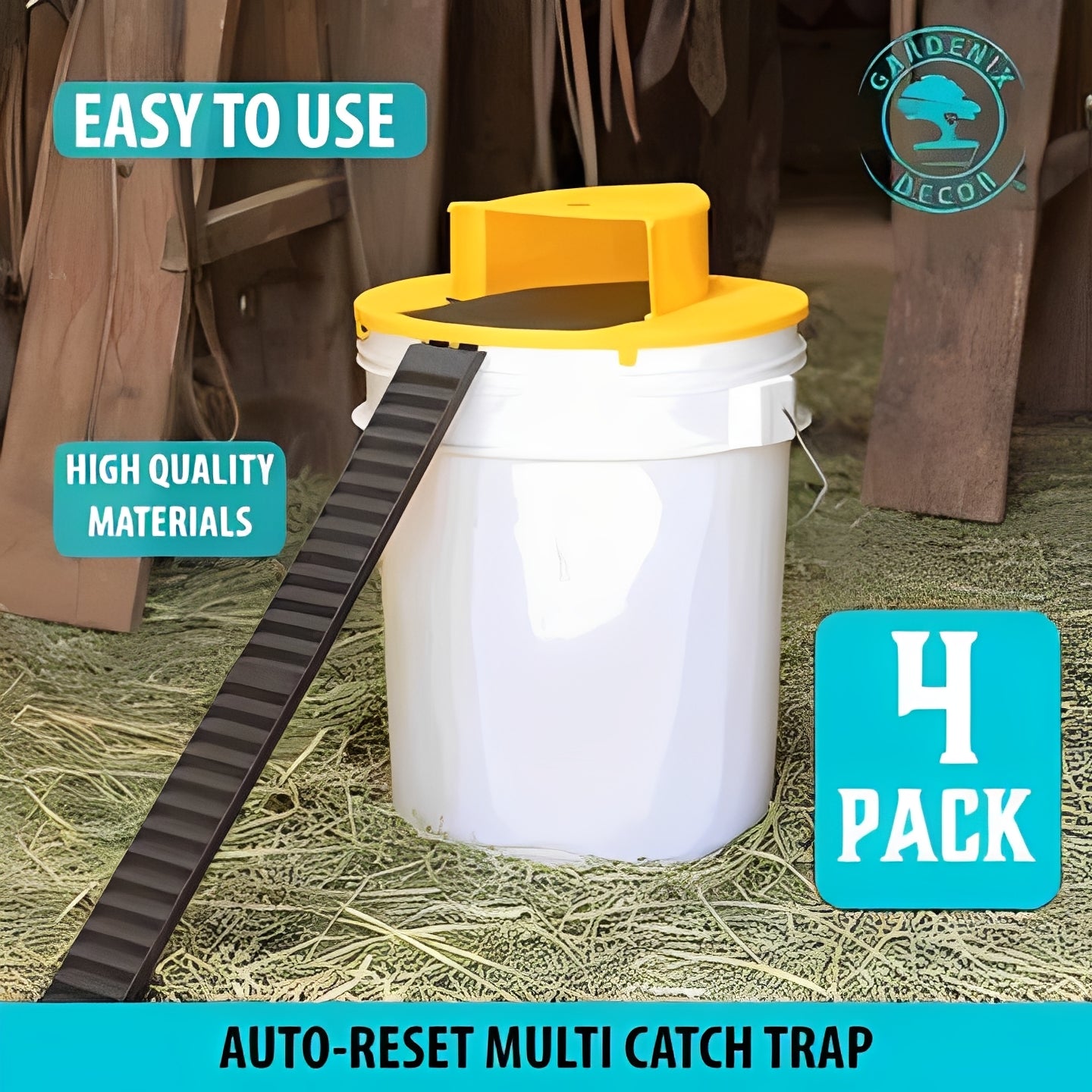 Reusable Bucket Lid Mouse Trap, Set of 4
