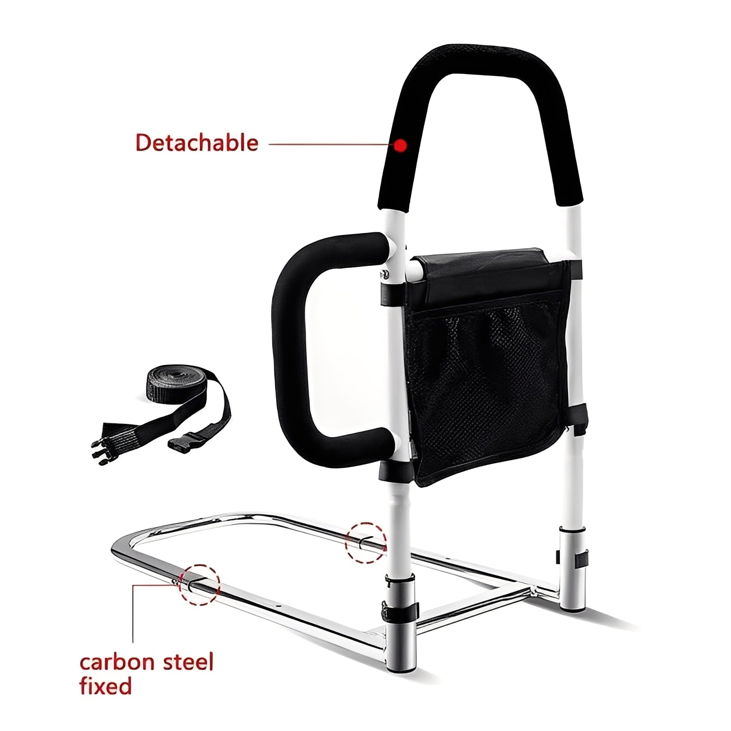 Adjustable Bedside Support Rail for Assisted Entry and Repositioning
