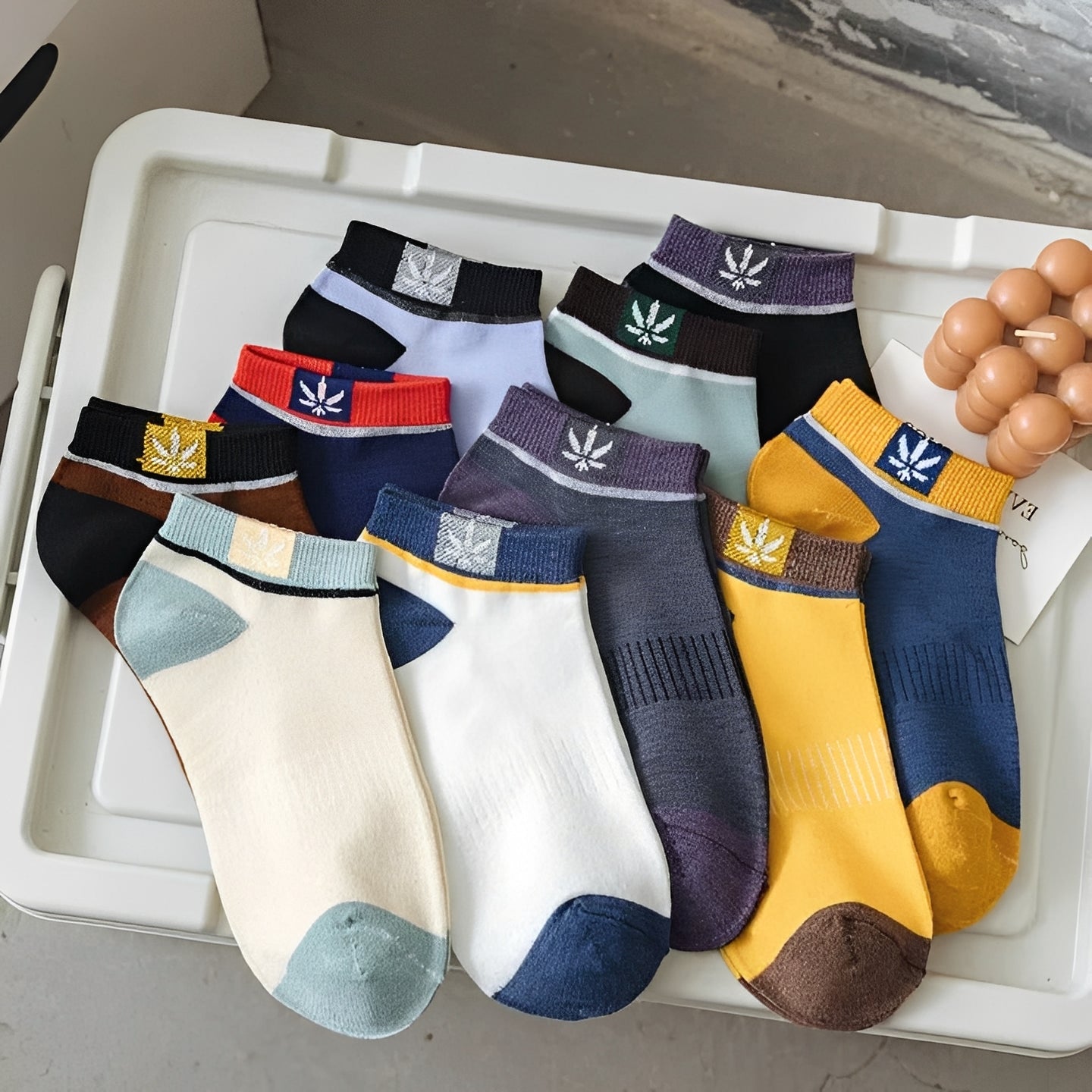 Ankle Socks, Assorted Colors for Men, 20 Pair Set