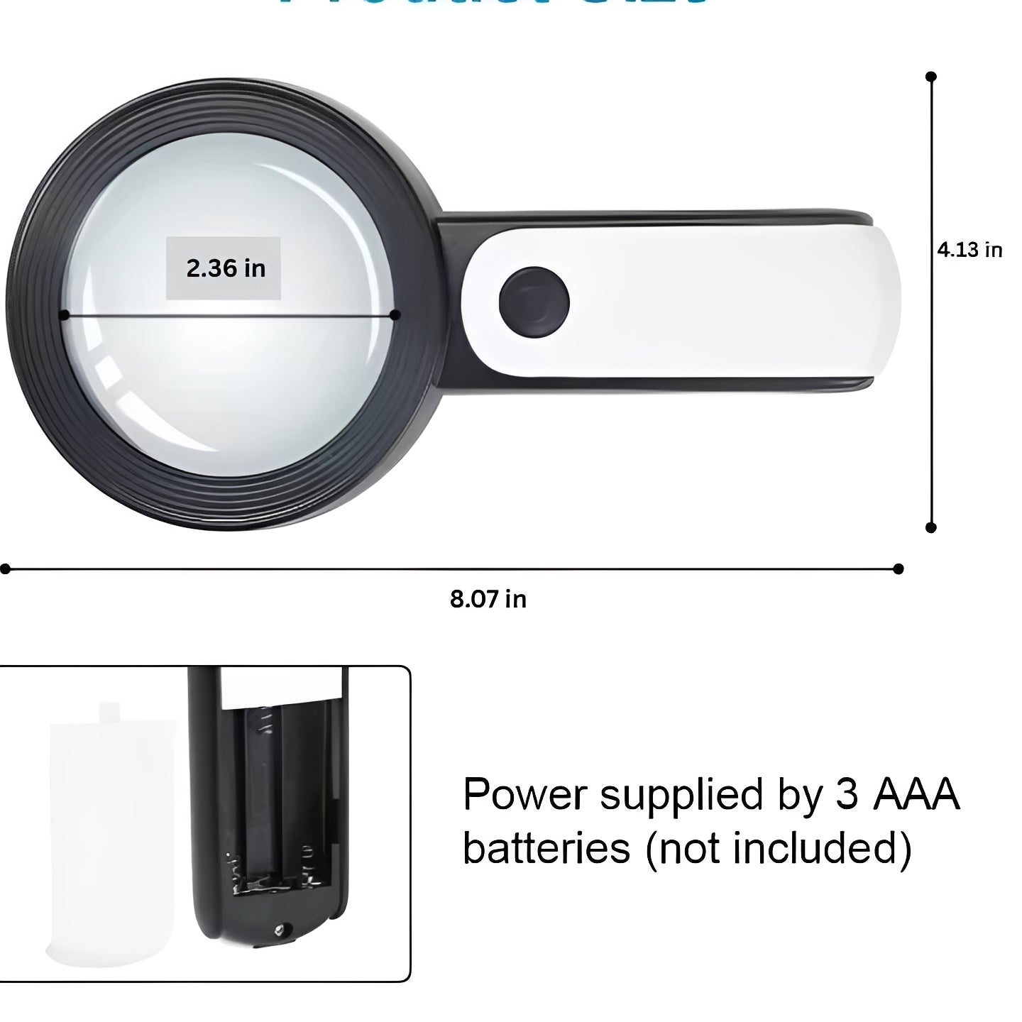 30x Handheld Magnifying Glass with LED Light