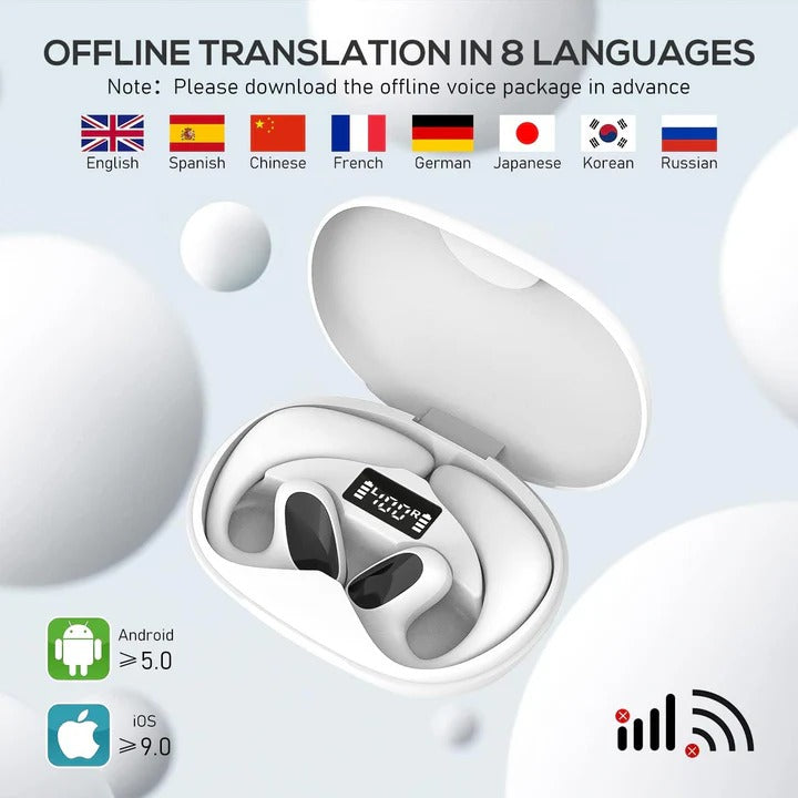 Wireless Translation Earbuds with App Based Voice Recognition