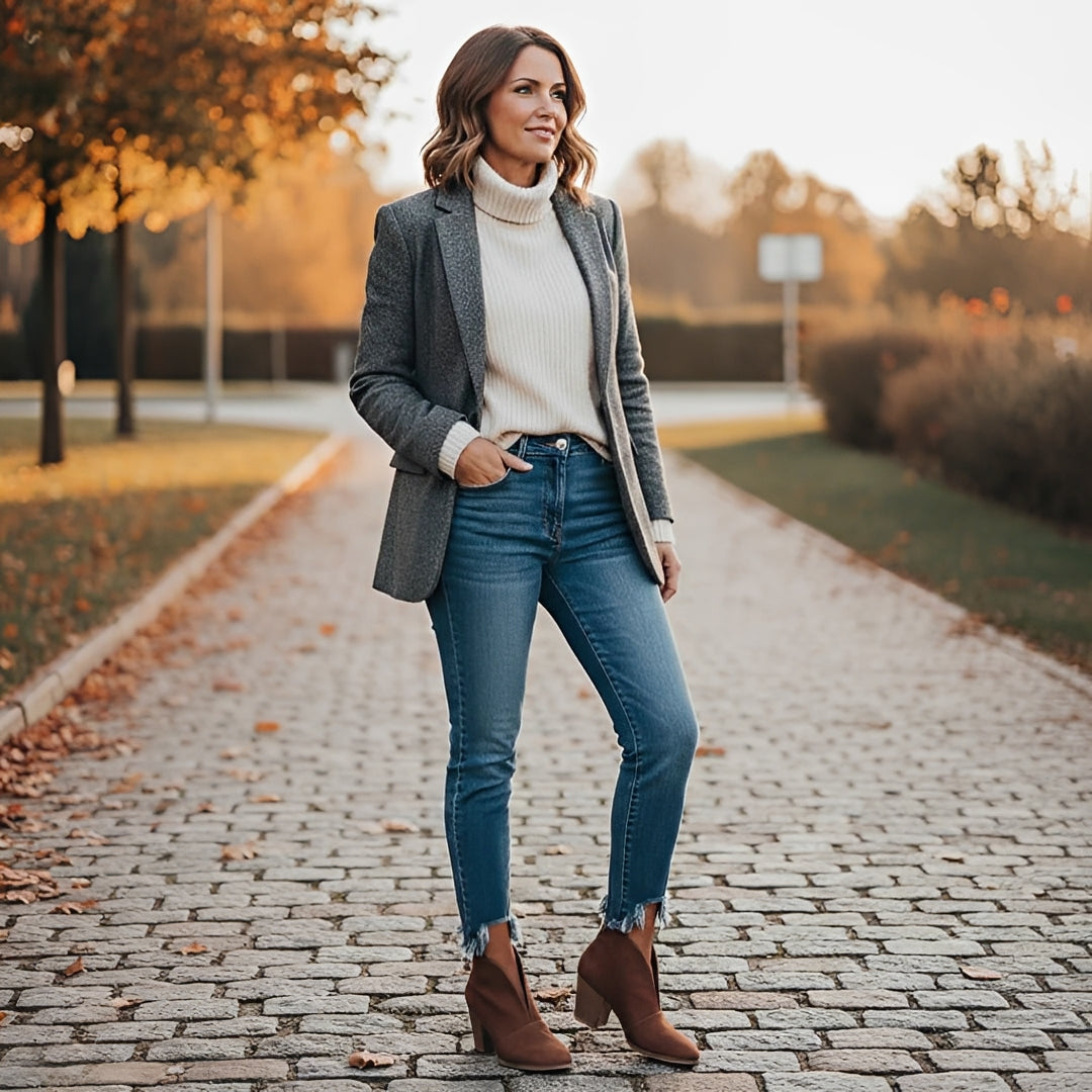Almond Toe Ankle Boots for Women with V Cut Elastic Side Panel